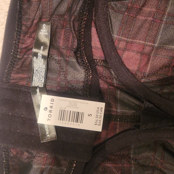 NWT Torrid Sz 5 Bralette Bra Plaid Holiday Sexy - Picture 3 of 3